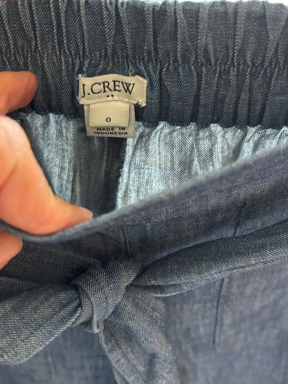 J. Crew Wide-Leg Tie-Waist Jeans — Denim Blue
